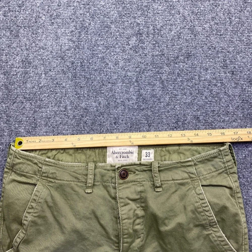 Abercrombie & Fitch Mens 33 Jogger Pants Olive Green Quilted Knee Patch Grunge
